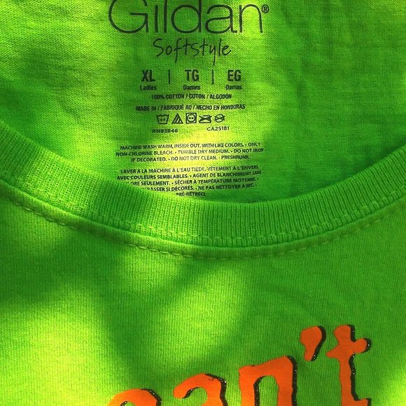 XL Lady T-Shirt Green with halloween message - Picture 2 of 5